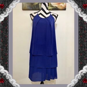 Venus Royal Blue Ruffles Layer Dress